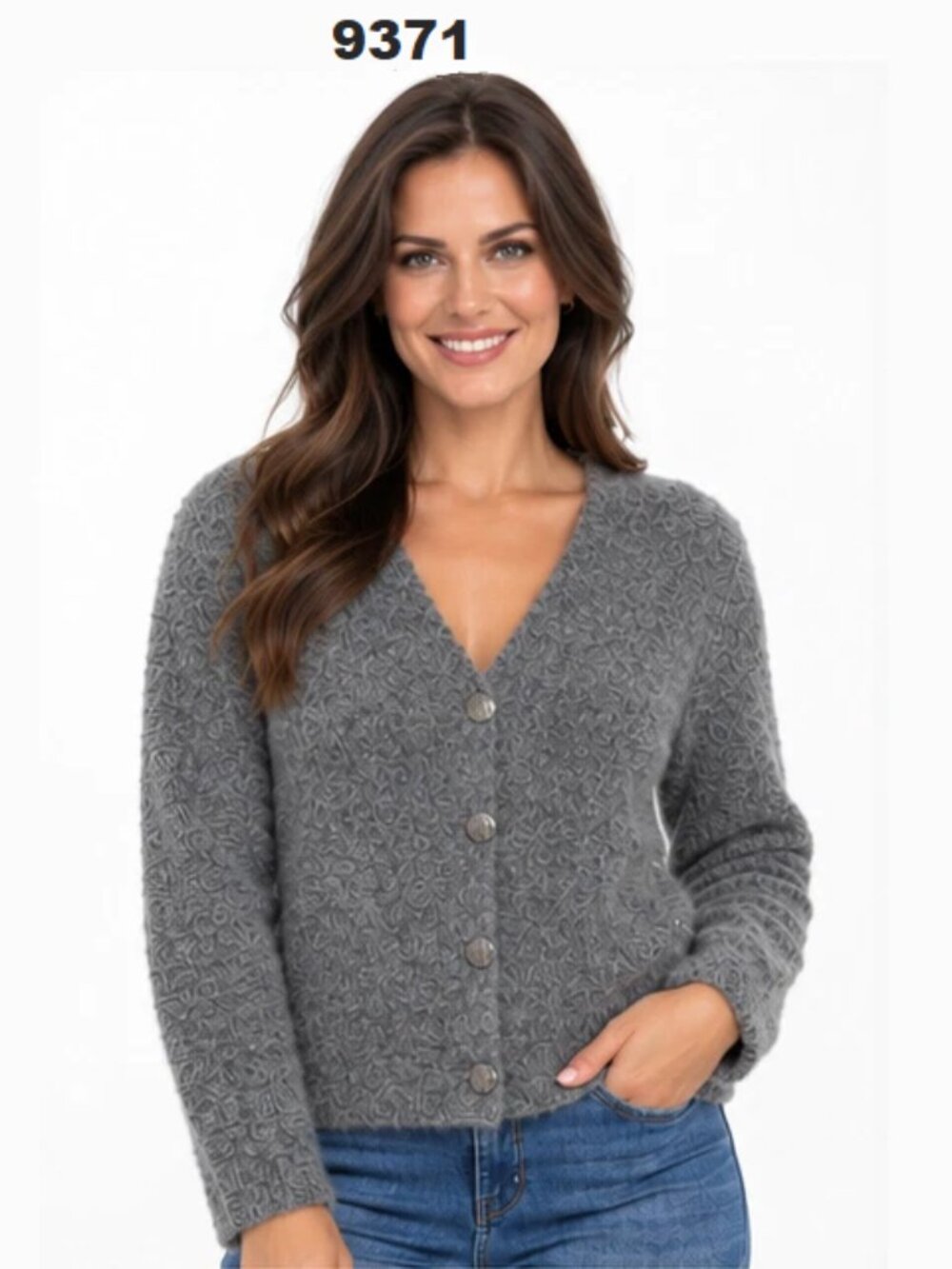 N.W.T Express Women's Heathered Gray Cozy Knit V-Neck Cropped Cardigan Sweater